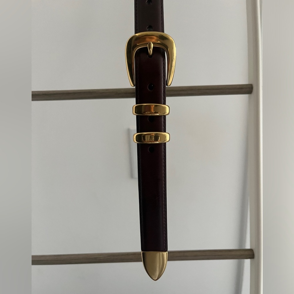 Aritzia Solid Brass Leather Belt